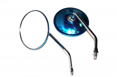 Pair rear view mirrors (chrome plated, large round) URAL DNEPR