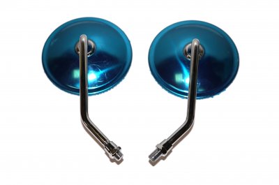 Pair rear view mirrors (chrome plated, large round) URAL DNEPR