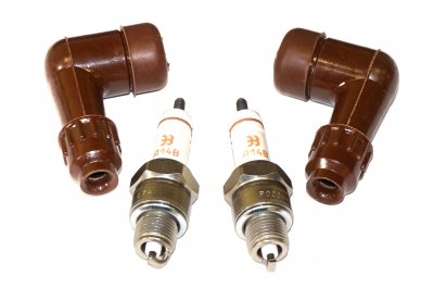 Spark plug A14B with plug cap (gap 0.5mm, set of 2pc.) URAL DNEPR