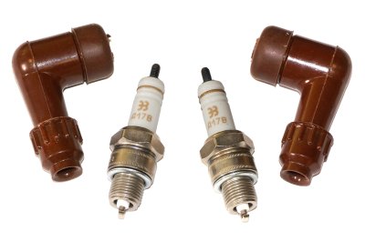 Spark plug A17B with plug cap (gap 0.7mm, set of 2pc.) URAL DNEPR