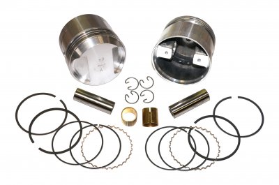 Forged pistons (group A, 79.00mm) with rings, pins, circlips, bushings DNEPR
