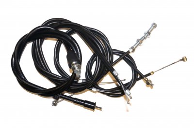 Complete cable set (2x throttle small end, 1x brake, 1x clutch, 1x speedo trowel end) URAL