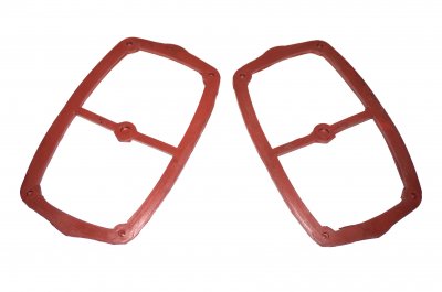 Cylinder head rocker cover gaskets (red rubber, set of 2pc.) DNEPR