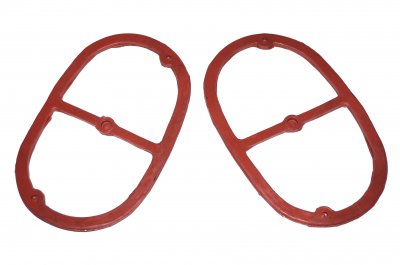 Cylinder head rocker cover gaskets (red rubber, set of 2pc.) URAL 650cc