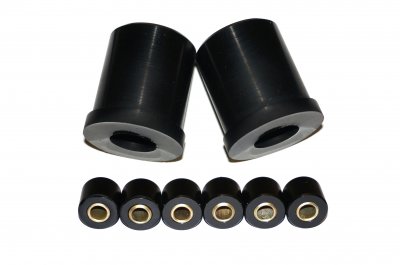 2x Swing arm silent blocks and 6x shock absorber bushings with metal sleeves (polyurethane, set of 8pc.) DNEPR