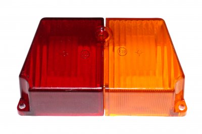 Sidecar rear light glass lens (red and amber) URAL DNEPR