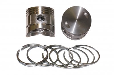 Pistons and rings set (2nd repair size, 78.50mm, flat top, low octane fuel) URAL