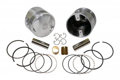 Forged pistons (group A, 79.00mm), spherical top, fuel 92 octane, rings, pins, circlips, bushings URAL