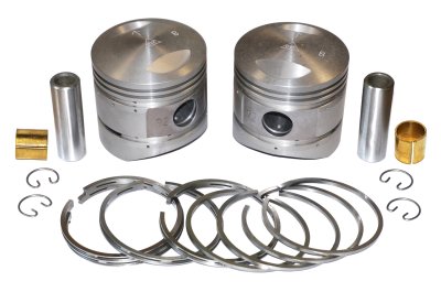 Pistons, rings, pins, circlips, bushings (group B, normal repair size, spherical top, fuel 92 octane) URAL
