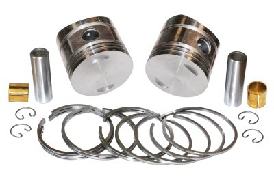 Pistons, rings, pins, circlips, bushings (group C, normal repair size, flat top) URAL