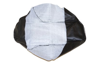 Black seat bench cover with white piping URAL