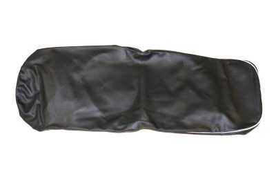 Black seat bench cover with white piping URAL