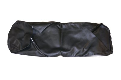 Black seat bench cover with white piping URAL