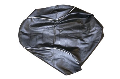 Black seat bench cover with white piping and synthetic padding DNEPR