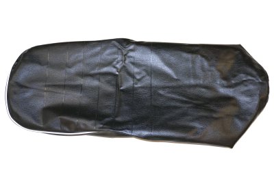 Black seat bench cover with white piping and synthetic padding DNEPR