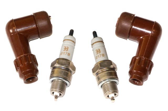 Spark plug A17B with plug cap (gap 0.7mm, set of 2pc.) URAL DNEPR