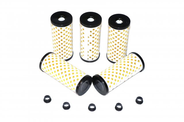 Oil filters with plastic caps and rubber bushing (set of 5pc.) URAL