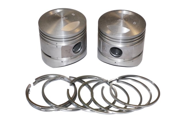 Pistons and rings set (group B, normal repair size, spherical top, fuel 92 octane) URAL