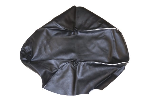 Black seat bench cover with white piping URAL